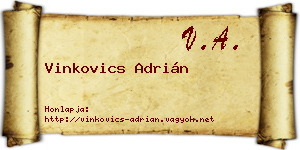 Vinkovics Adrián névjegykártya